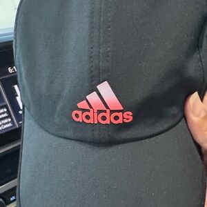 Adidas Black Hat with Pink Emblem